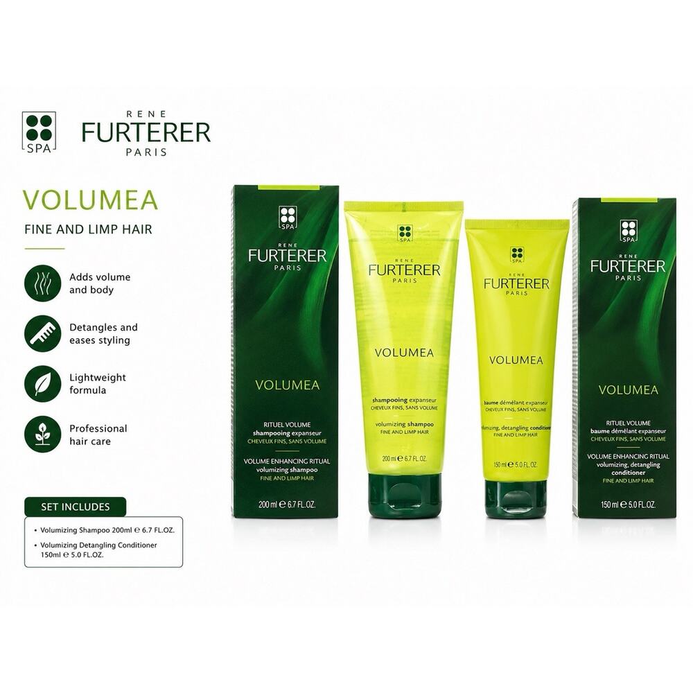 Rene Furterer Volumea Shampoo & Conditioner Set Fine Hair 6.7+5.0 Fl Oz